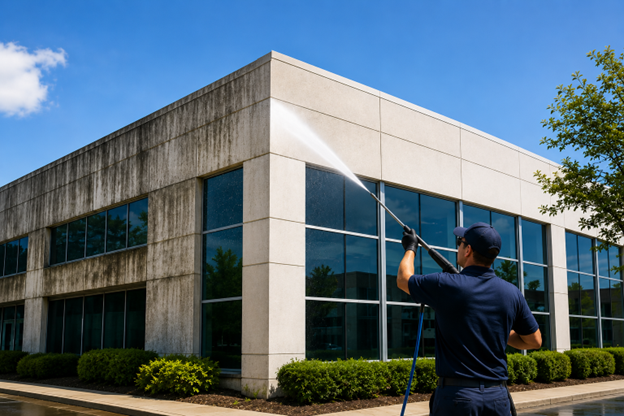 picture1how often should you pressure wash your commercial building in nyc