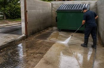 Dumpster pad and corral cleaning
